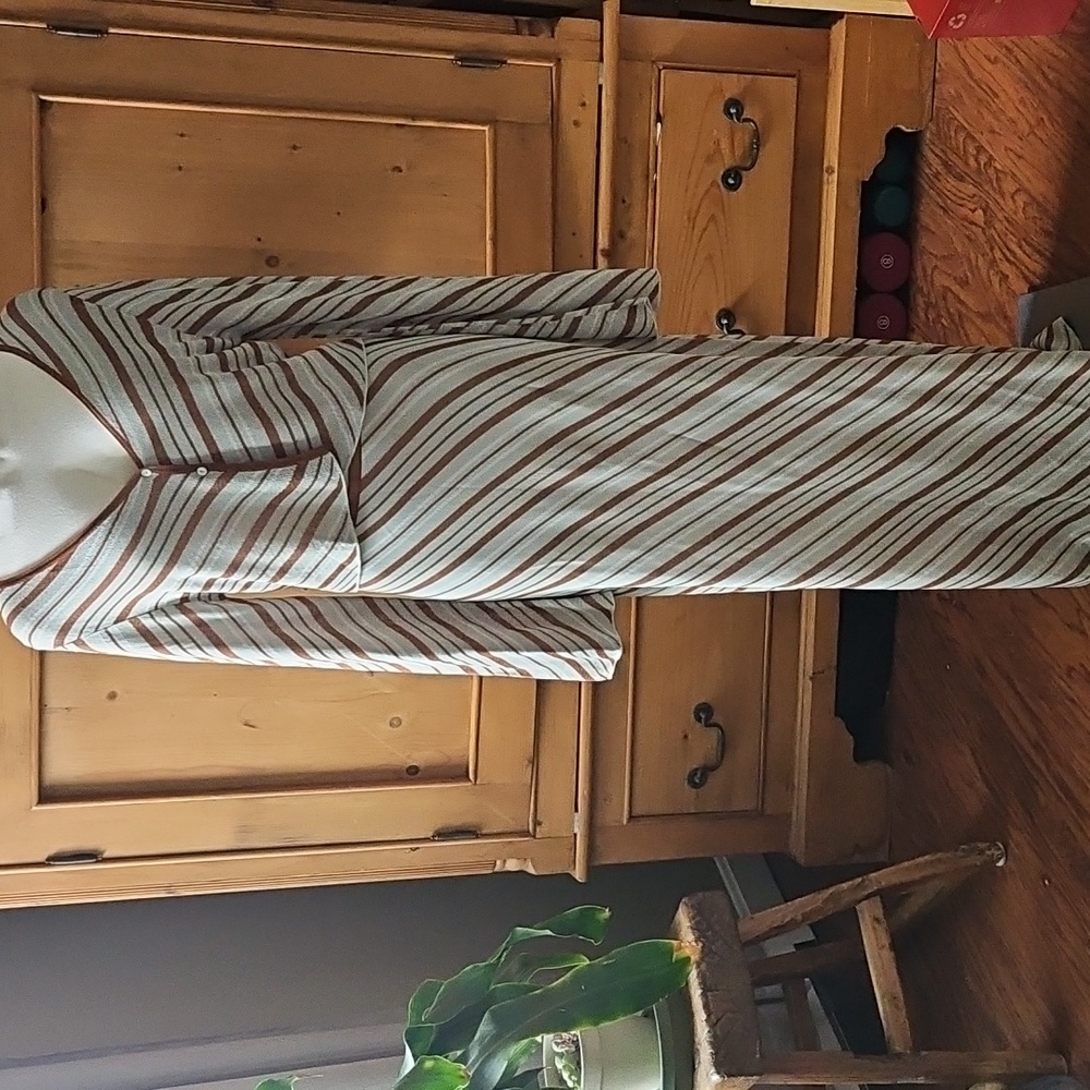 Zara Stripe Knit Top & Skirt Co Ord Set Size Large Green/ Brown - Picture 10 of 16